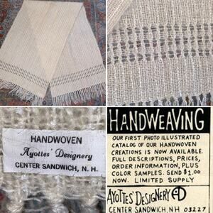 Vintage 60’s Ayottes Designery NH 66”x21” Hand Woven Wool Textile Scarf Wrap